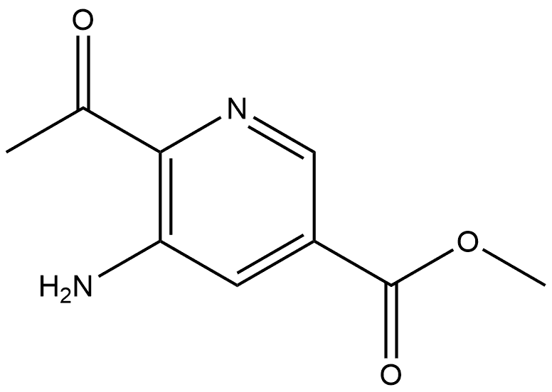 3-Pyridinecarboxylic acid, 6-acetyl-5-amino-, methyl ester 구조식 이미지