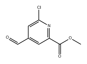 2-Pyridinecarboxylic acid, 6-chloro-4-formyl-, methyl ester 구조식 이미지