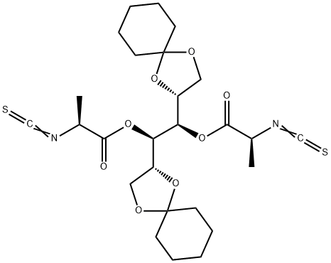 1,2,5,6-di-O-cyclohexylideno-D-mannitol-3,4-di-O-[(2S)-2-isothiocyanatopropanoate] Structure