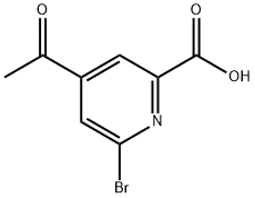 2-Pyridinecarboxylic acid, 4-acetyl-6-bromo- 구조식 이미지