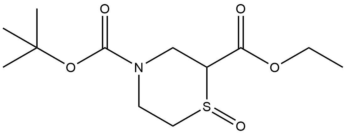 4-(tert-butyl) 2-ethyl thiomorpholine-2,4-dicarboxylate 1-oxide Structure