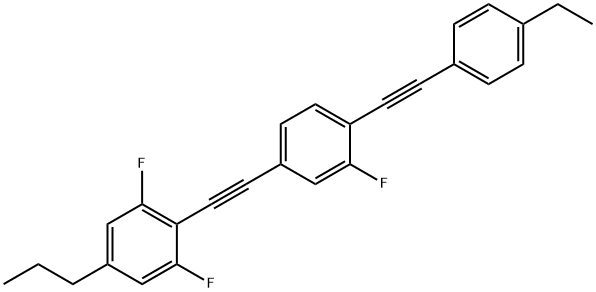 Benzene, 4-[2-(2,6-difluoro-4-propylphenyl)ethynyl]-1-[2-(4-ethylphenyl)ethynyl]-2-fluoro- Structure