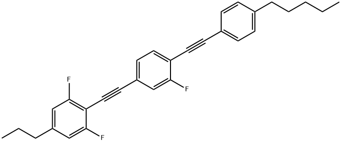 Benzene, 4-[2-(2,6-difluoro-4-propylphenyl)ethynyl]-2-fluoro-1-[2-(4-pentylphenyl)ethynyl]- Structure