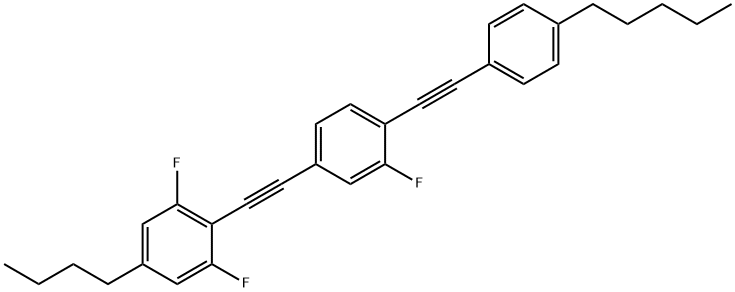 Benzene, 4-[2-(4-butyl-2,6-difluorophenyl)ethynyl]-2-fluoro-1-[2-(4-pentylphenyl)ethynyl]- Structure