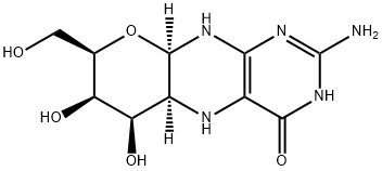 4H-Pyrano[3,2-g]pteridin-4-one, 2-amino-3,5,5a,6,7,8,9a,10-octahydro-6,7-dihydroxy-8-(hydroxymethyl)-, (5aS,6R,7R,8R,9aR)- 구조식 이미지