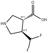 rac-(3R,4R)-4-(difluoromethyl)pyrrolidine-3-carboxylic acid Structure