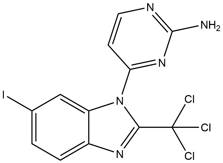 4-[6-Iodo-2-(trichloromethyl)-1H-benzimidazol-1-yl]-2-pyrimidinamine Structure