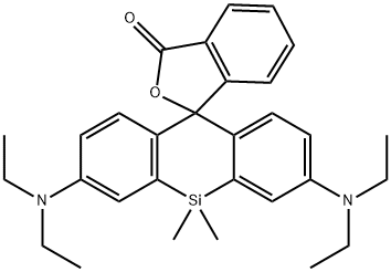 Spiro[isobenzofuran-1(3H),10'(9'H)-[9]silaanthracen]-3-one, 2',7'-bis(diethylamino)-9',9'-dimethyl- 구조식 이미지