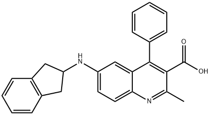 3-Quinolinecarboxylic acid, 6-[(2,3-dihydro-1H-inden-2-yl)amino]-2-methyl-4-phenyl- Structure