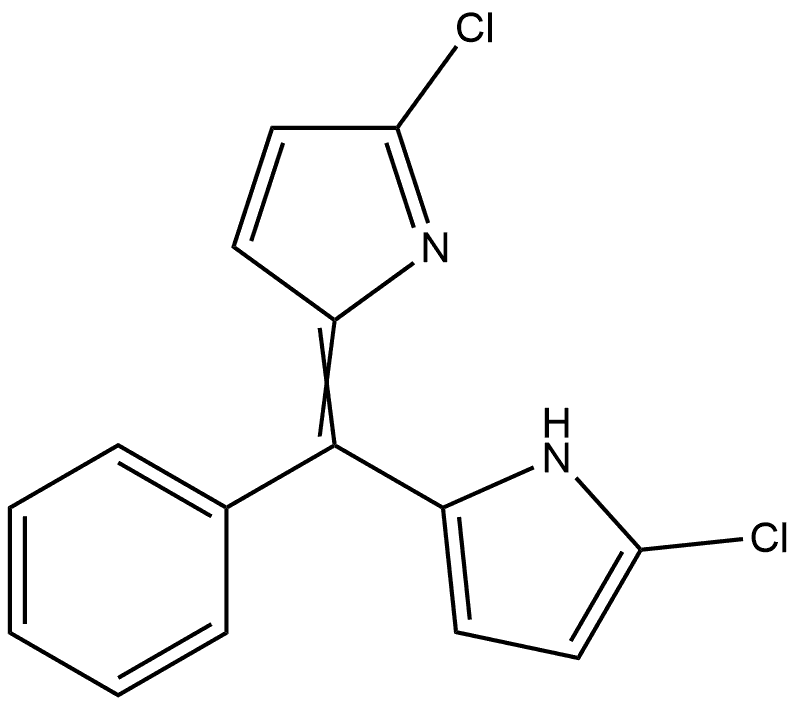 1H-Pyrrole, 2-chloro-5-[(5-chloro-2H-pyrrol-2-ylidene)phenylmethyl]- Structure