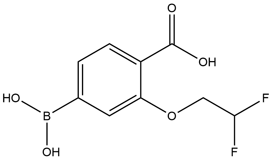 4-Borono-2-(2,2-difluoroethoxy)benzoic acid 구조식 이미지