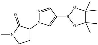 2-Pyrrolidinone, 1-methyl-3-[4-(4,4,5,5-tetramethyl-1,3,2-dioxaborolan-2-yl)-1H-pyrazol-1-yl]- Structure