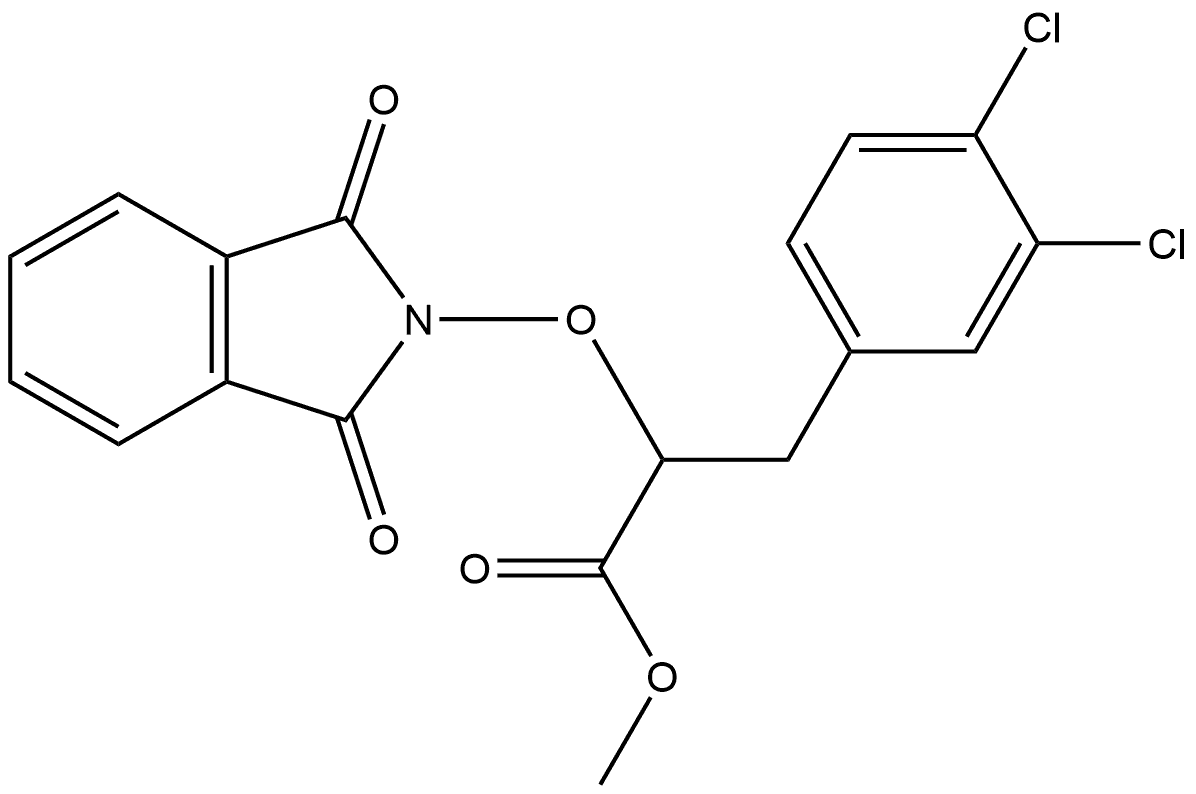 Benzenepropanoic acid, 3,4-dichloro-α-[(1,3-dihydro-1,3-dioxo-2H-isoindol-2-yl)oxy]-, methyl ester Structure