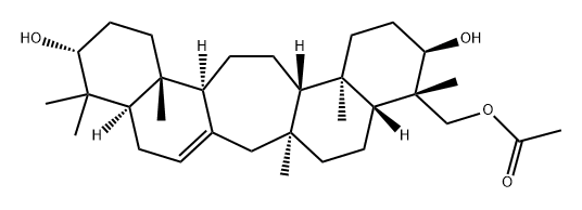 1H-Cyclohepta[1,2-a:5,4-a']dinaphthalene-3,11-diol, 4-[(acetyloxy)methyl]-2,3,4,4a,5,6,6a,7,9,9a,10,11,12,13,13a,13b,14,15,15a,15b-eicosahydro-4,6a,10,10,13a,15b-hexamethyl-, (3R,4S,4aR,6aS,9aR,11R,13aR,13bS,15aS,15bR)- (9CI) Structure