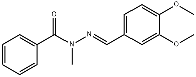 Benzoic acid, (2E)-2-[(3,4-dimethoxyphenyl)methylene]-1-methylhydrazide Structure