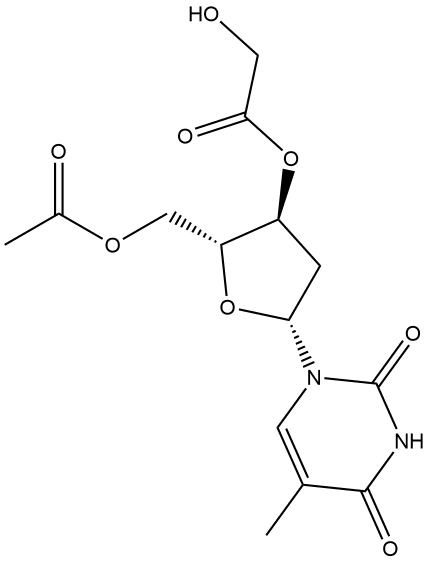 Thymidine, α-hydroxy-, 3',5'-diacetate Structure