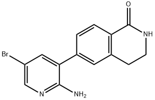 1(2H)-Isoquinolinone, 6-(2-amino-5-bromo-3-pyridinyl)-3,4-dihydro- Structure