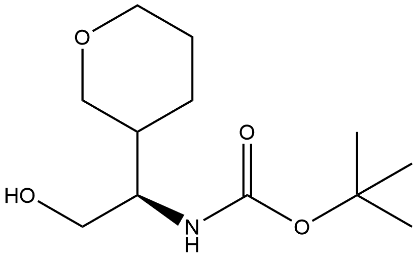 tert-butyl ((R)-2-hydroxy-1-(tetrahydro-2H-pyran-3-yl)ethyl)carbamate Structure