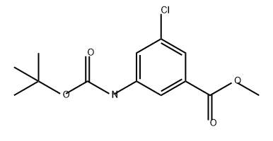 Benzoic acid, 3-chloro-5-[[(1,1-dimethylethoxy)carbonyl]amino]-, methyl ester 구조식 이미지