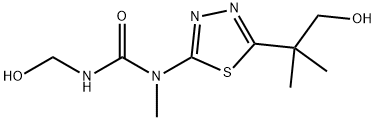 N-Desmethyl-N-hydroxymethyl-2-desmethyl-2-hydroxymethyl Tebuthiuron Structure