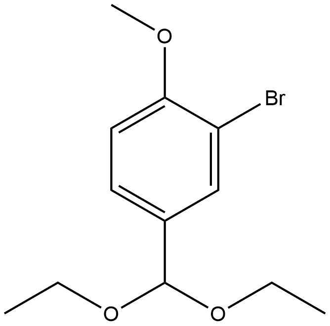 Benzene, 2-bromo-4-(diethoxymethyl)-1-methoxy- Structure