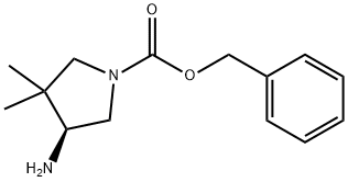 1-Pyrrolidinecarboxylic acid, 4-amino-3,3-dimethyl-, phenylmethyl ester, (4S)- Structure