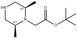 1-Piperazineacetic acid, 2,6-dimethyl-, 1,1-dimethylethyl ester, (2R,6S)-rel- Structure