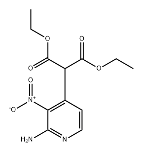 Propanedioic acid, 2-(2-amino-3-nitro-4-pyridinyl)-, 1,3-diethyl ester 구조식 이미지