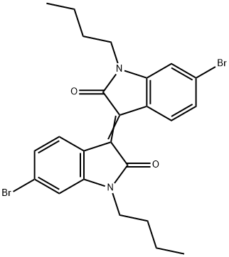 2H-Indol-2-one, 6-bromo-3-(6-bromo-1-butyl-1,2-dihydro-2-oxo-3H-indol-3-ylidene)-1-butyl-1,3-dihydro- Structure