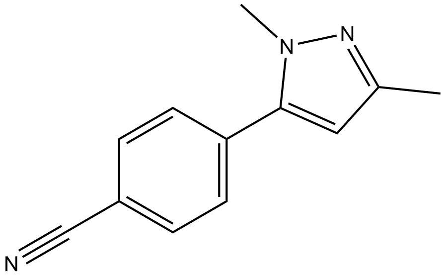 4-(1,3-Dimethyl-1H-pyrazol-5-yl)benzonitrile Structure