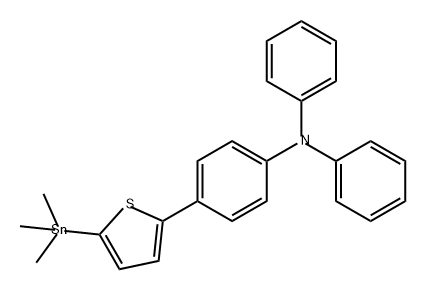 Benzenamine, N,N-diphenyl-4-[5-(trimethylstannyl)-2-thienyl]- Structure