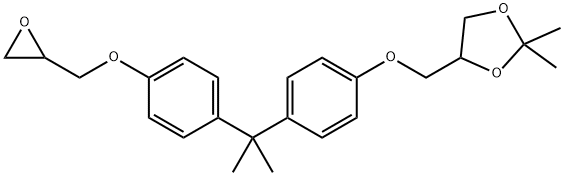 1,3-Dioxolane, 2,2-dimethyl-4-[[4-[1-methyl-1-[4-(2-oxiranylmethoxy)phenyl]ethyl]phenoxy]methyl]- Structure