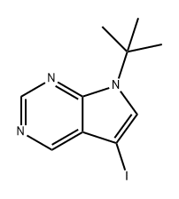 7H-Pyrrolo[2,3-d]pyrimidine, 7-(1,1-dimethylethyl)-5-iodo- Structure