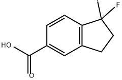 1,1-difluoro-2,3-dihydro-1H-indene-5-carboxylic
acid Structure