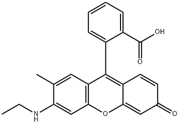 Benzoic acid, 2-[6-(ethylamino)-7-methyl-3-oxo-3 H -xanthen-9-yl]- (ACI) Structure