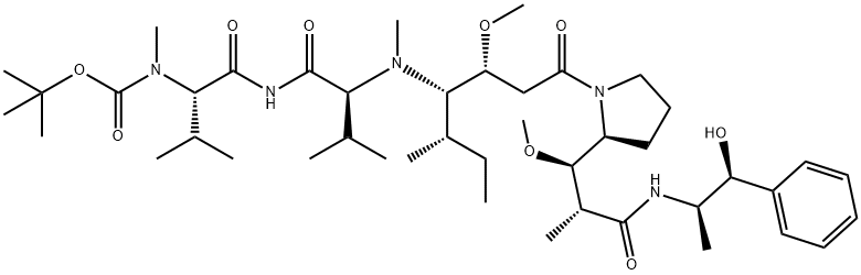 L-Valinamide, N-[(1,1-dimethylethoxy)carbonyl]-N-methyl-L-valyl-N-[(1S,2R)-4-[(2S)-2-[(1R,2R)-3-[[(1R,2S)-2-hydroxy-1-methyl-2-phenylethyl]amino]-1-methoxy-2-methyl-3-oxopropyl]-1-pyrrolidinyl]-2-methoxy-1-[(1S)-1-methylpropyl]-4-oxobutyl]-N-methyl- Structure