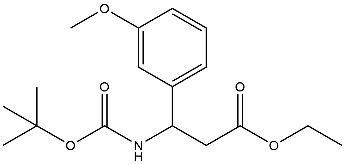 ethyl 3-((tert-butoxycarbonyl)amino)-3-(3-methoxyphenyl)propanoate 구조식 이미지