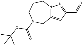 4H-Pyrazolo[1,5-a][1,4]diazepine-5(6H)-carboxylic acid, 2-formyl-7,8-dihydro-, 1,1-dimethylethyl ester 구조식 이미지