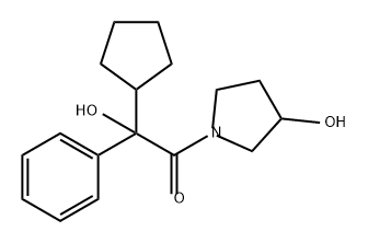 Ethanone, 2-cyclopentyl-2-hydroxy-1-(3-hydroxy-1-pyrrolidinyl)-2-phenyl- Structure