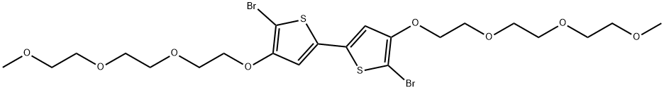 2,2'-Bithiophene, 5,5'-dibromo-4,4'-bis[2-[2-(2-methoxyethoxy)ethoxy]ethoxy]- Structure
