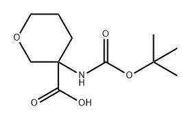 2H-Pyran-3-carboxylic acid, 3-[[(1,1-dimethylethoxy)carbonyl]amino]tetrahydro- Structure