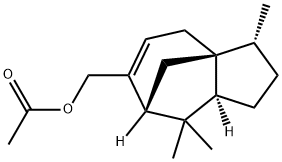 [3R-(3alpha,3abeta,7beta,8aalpha)]-2,3,4,7,8,8a-hexahydro-3,8,8-trimethyl-1H-3a,7-methanoazulene-6-methyl acetate 구조식 이미지