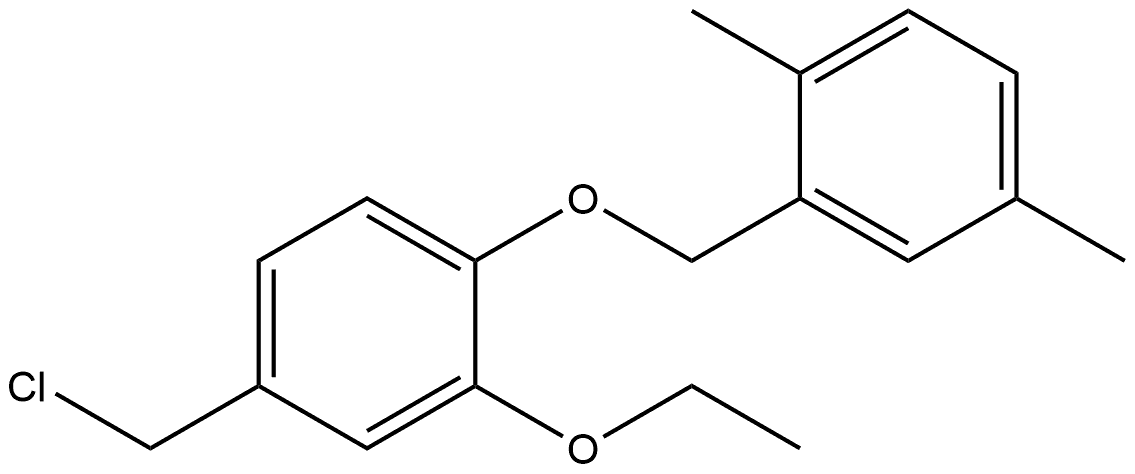 Benzene, 4-(chloromethyl)-1-[(2,5-dimethylphenyl)methoxy]-2-ethoxy- Structure