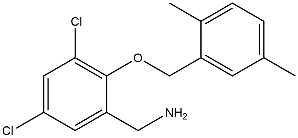 3,5-Dichloro-2-[(2,5-dimethylphenyl)methoxy]benzenemethanamine Structure