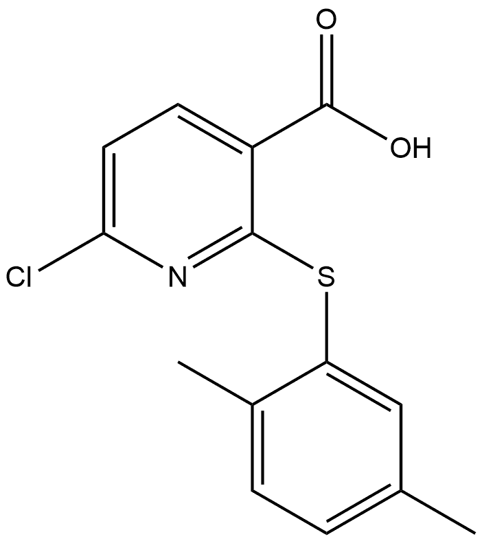 6-Chloro-2-[(2,5-dimethylphenyl)thio]-3-pyridinecarboxylic acid Structure