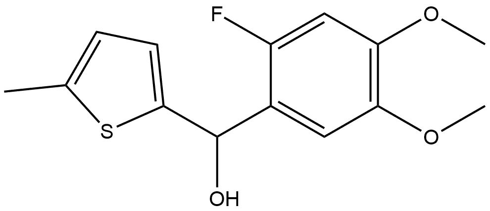 α-(2-Fluoro-4,5-dimethoxyphenyl)-5-methyl-2-thiophenemethanol Structure