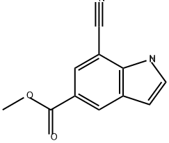 1H-Indole-5-carboxylic acid, 7-cyano-, methyl ester Structure
