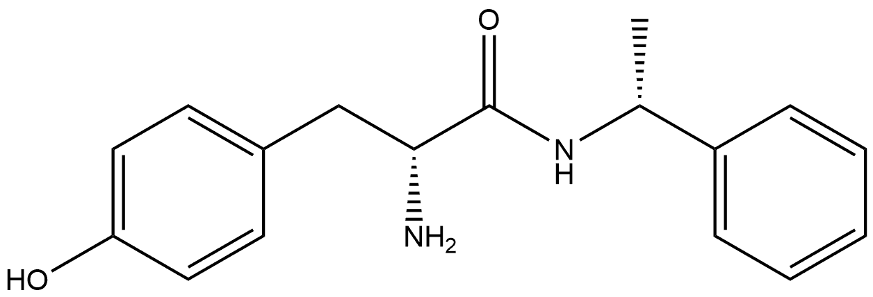 rel-(αR)-α-Amino-4-hydroxy-N-[(1R)-1-phenylethyl]benzenepropanamide 구조식 이미지
