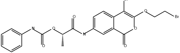 Propanamide, N-[3-(2-bromoethoxy)-4-chloro-1-oxo-1H-2-benzopyran-7-yl]-2-[[(phenylamino)carbonyl]oxy]-, (S)- (9CI) 구조식 이미지