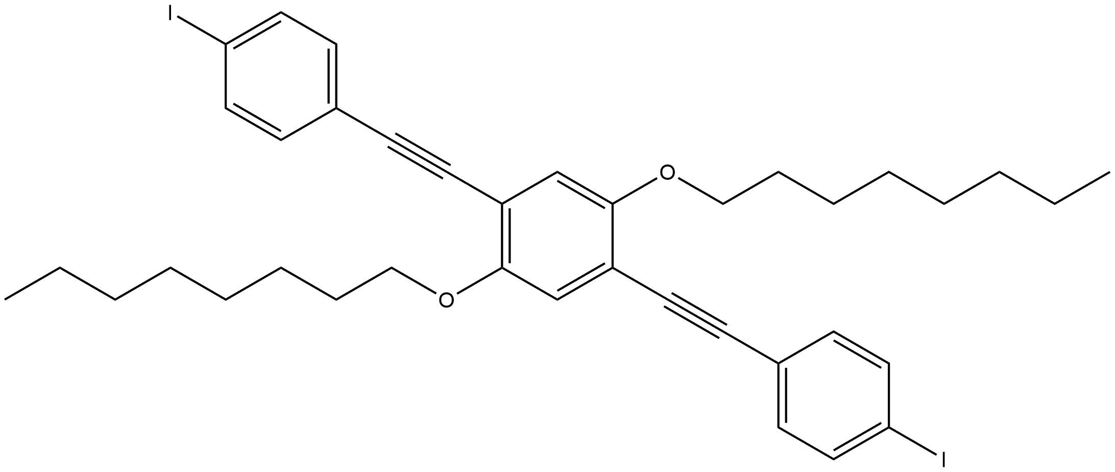 4,4'-((2,5-bis(octyloxy)-1,4-phenylene)bis(ethyne-2,1-diyl))bis(iodobenzene) Structure